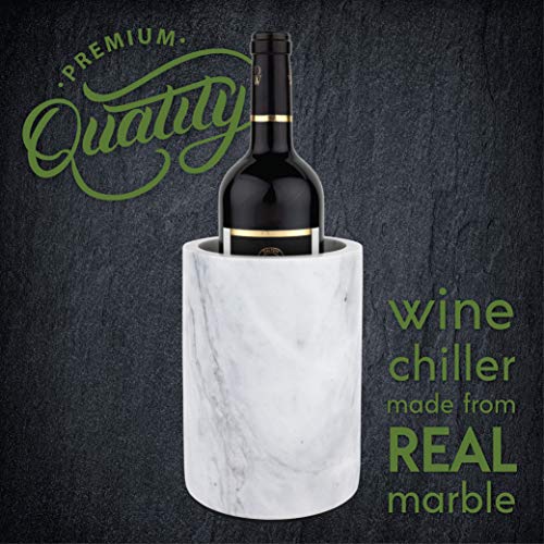 Homeries Marble Wine Chiller Bucket - Wine & Champagne Cooler for Parties, Dinner – Keep Wine & Beverages Cold, Wine Chillers for Bottles – Holds Any 750ml Bottle - Ideal Gift for Wine Enthusiasts - Image 4