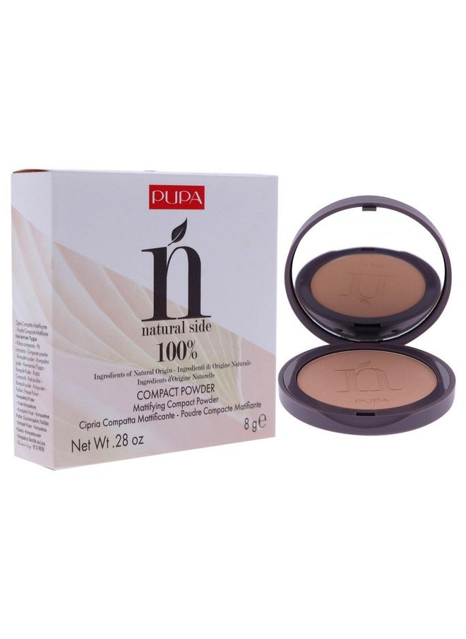PUPA - Milano Natural Side Compact Powder 003 Warm Beige Blurring Matte Pressed Powder Lightweight Coverage For A Radiant Poreless Complexion With Texture Smoothing Jojoba Oil 0.28 Oz - Image 1