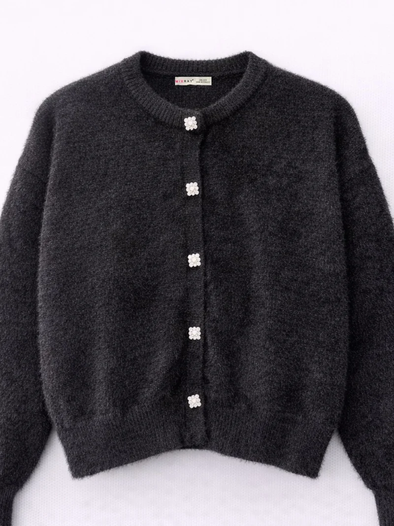ميكسراي Mixray Buttoned Oversize Textured Cardigan