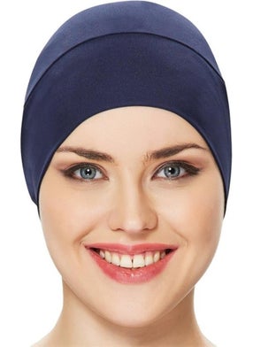 Adasea Plain Navy Blue Hijab Swimsuit Cap  - Image 3