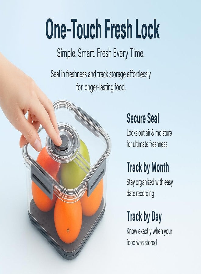 KAVNEST Fridge Storage Container with Smart Time-Keeping Lid PACK OF 2 (2100mL + 1400mL) – BPA-Free, Leak-Proof, Durable Kitchen Organizer for Grains, Snacks & More. - Image 3