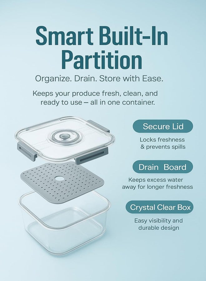 KAVNEST Fridge Storage Container with Smart Time-Keeping Lid PACK OF 2 (2100mL + 1400mL) – BPA-Free, Leak-Proof, Durable Kitchen Organizer for Grains, Snacks & More. - Image 4