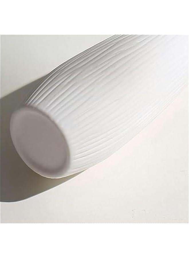 White Ceramic Vase for Home Decor,8.77 inch Vase for Flowers, Modern Art Texture Vase for Decor Centerpieces Entryway Shelf Living Room Table Deco - Image 3