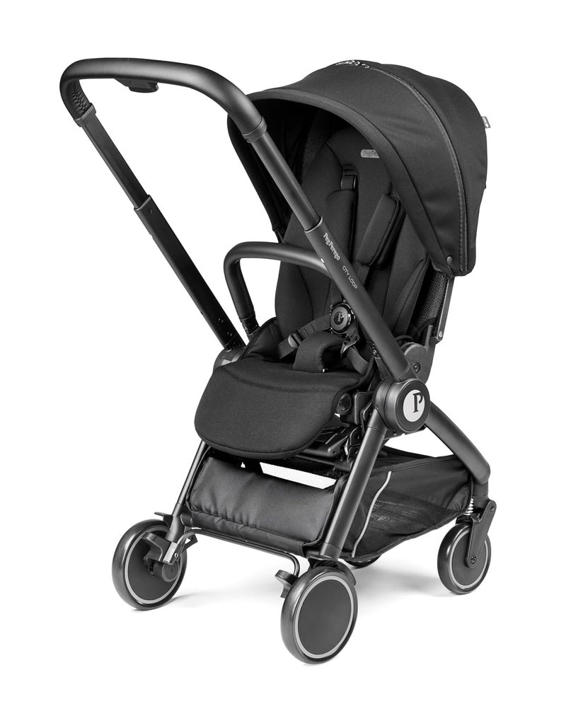 Peg Perego عربة أطفال سيتي لووب القابلة للعكس بحجم كامل تحمل حتى 50 رطلاً باللون الأسود الحقيقي - Image 5