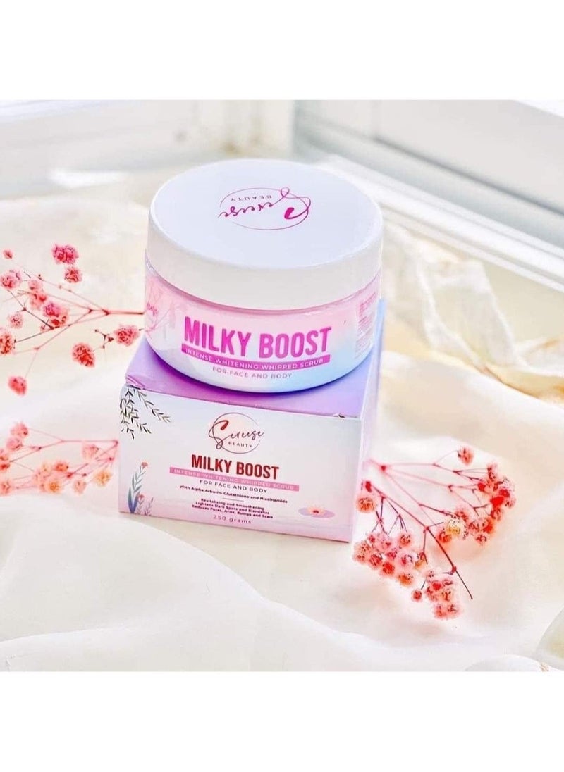 Sereese BEAUTY - Milky Boost Intense Whitening Whipped Scrub, Reveal Radiant Skin with Gentle Exfoliation and Scar Reduction, 250g. translate - Image 1
