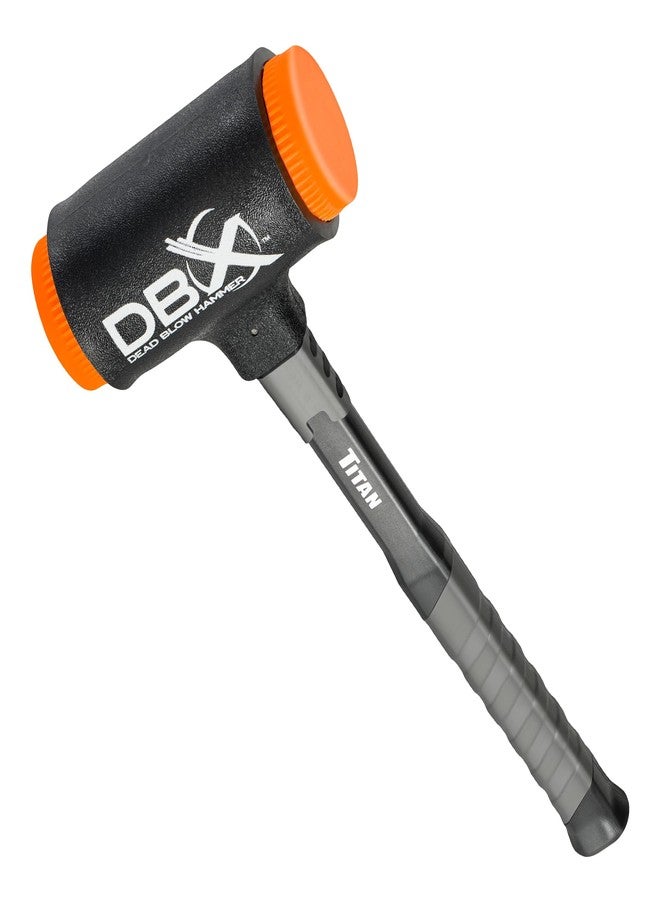 Titan DBX 63628 28oz Dead Blow Hammer with Interchangeable Polyurethane Striking Faces, Rebound Resistant, 14" Shock Absorbing Fiberglass Handle with Textured Grip - Image 1