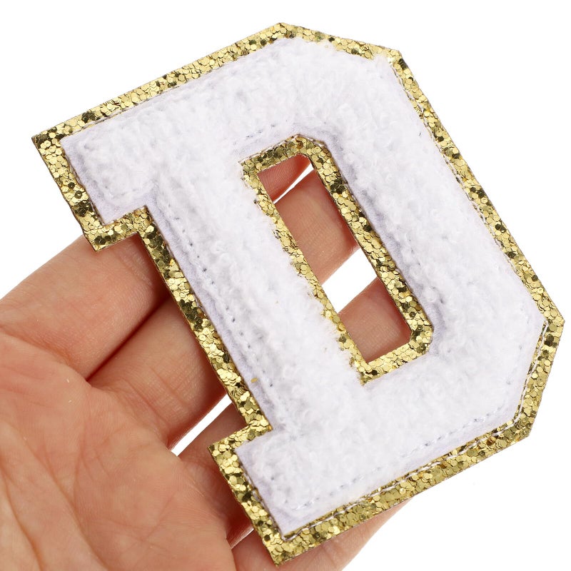 White Iron On Fabric Letters Patches for DIY Wedding Apparel Jackets 5pcs - Image 5