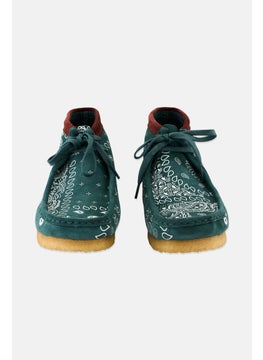 clarks Men Wallabee Standard Fit Lace Up Ankle Boots, Green Paisley  - Image 3