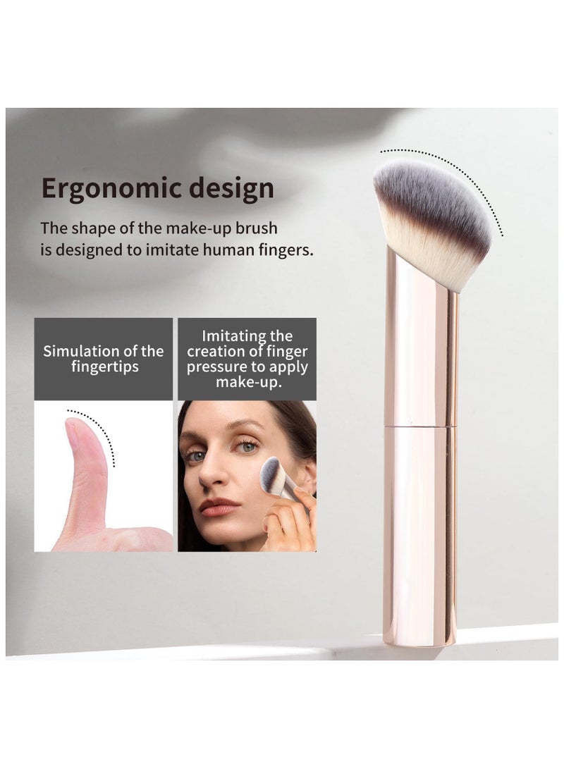 مانجي مجموعة فرش مكياج من مانج، 20 قطعة، مع صندوق هدايا، فرش مكياج متعددة الاستخدامات بطرفين لمزج البودرة السائلة والكونسيلر والكريم وأحمر الخدود، لون الشمبانيا - Image 3