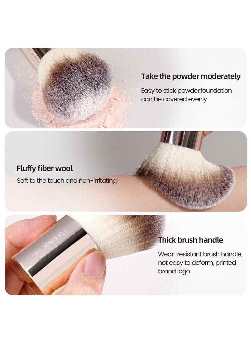 مانجي مجموعة فرش مكياج من مانج، 20 قطعة، مع صندوق هدايا، فرش مكياج متعددة الاستخدامات بطرفين لمزج البودرة السائلة والكونسيلر والكريم وأحمر الخدود، لون الشمبانيا - Image 4