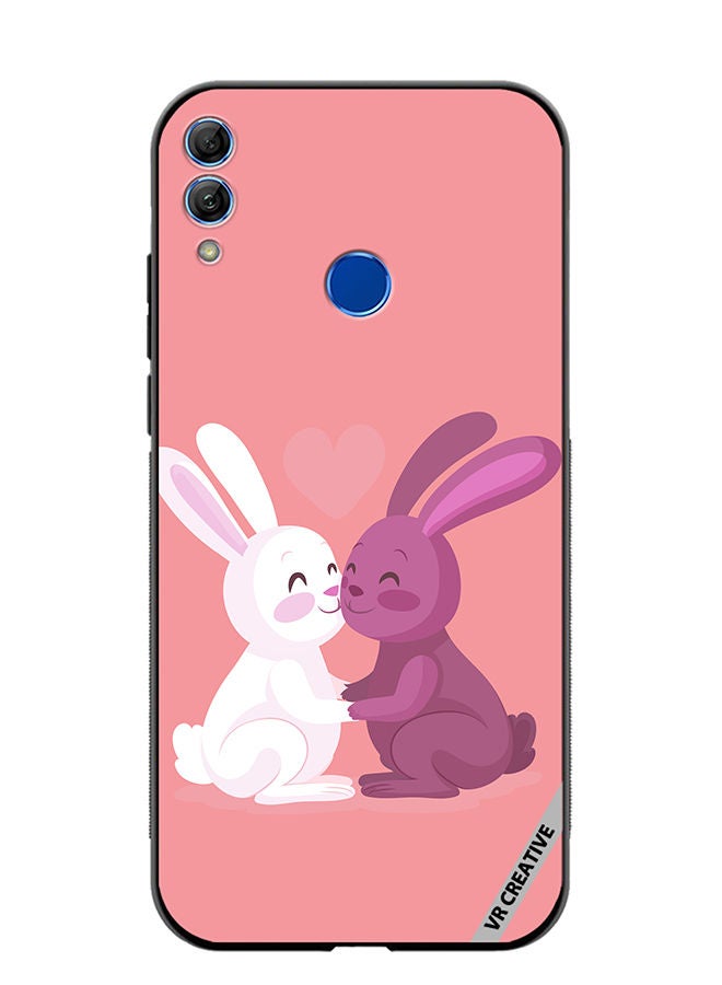Protective Case Cover For Honor 10 Lite Love Rabbits Design Multicolour