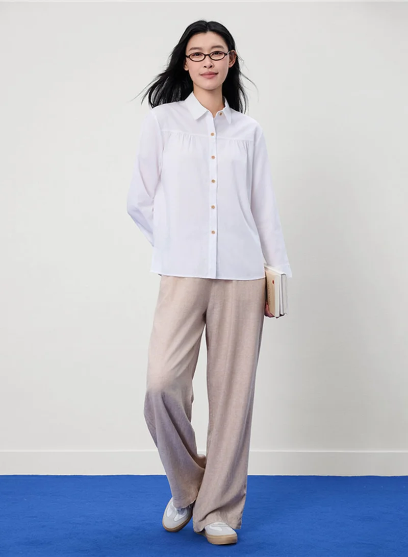 GIORDANO  Women's Wide Leg Linen-Viscose Pants for Women | Best Price UAE