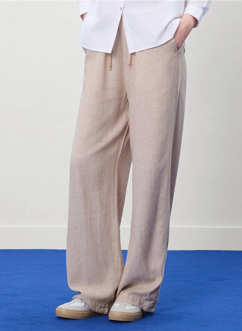 Women's Wide Leg Linen-Viscose Pants
