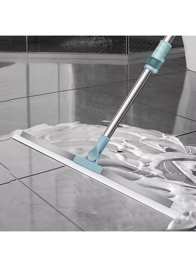 Rubber Squeegee Broom for Floor, Head Non-Stick Hair Sweeping Tool Adjustable Floor Scraping Sweeper for Bathroom, Window, Kitchen, Tile Floor Cleaning - Image 1