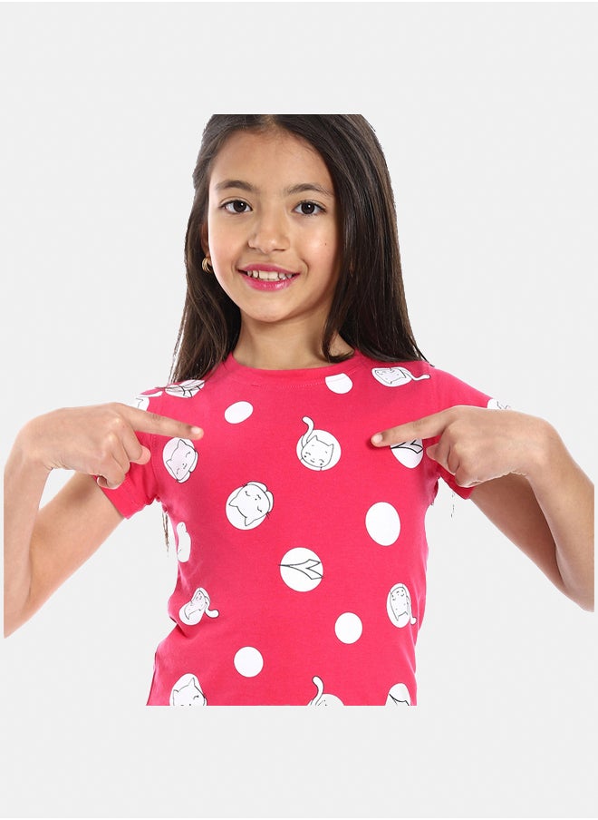 DIADORA Girls Cotton Printed T-Shirt  - Image 4