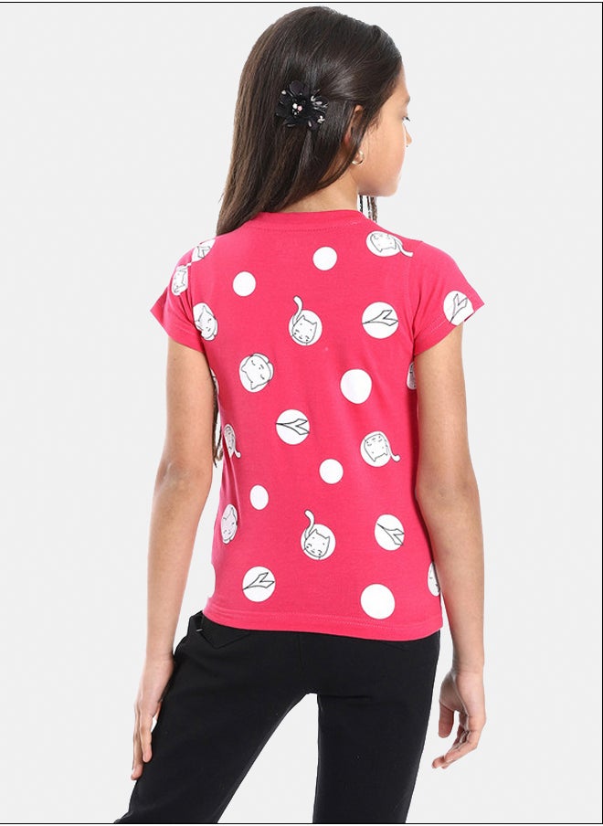 DIADORA Girls Cotton Printed T-Shirt  - Image 3