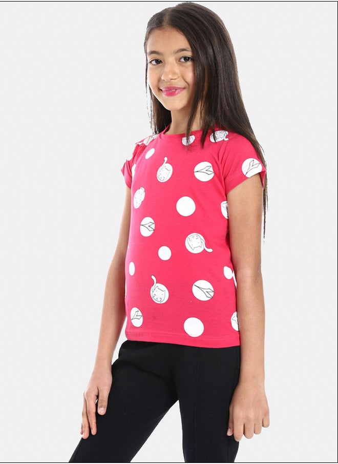 DIADORA Girls Cotton Printed T-Shirt  - Image 2
