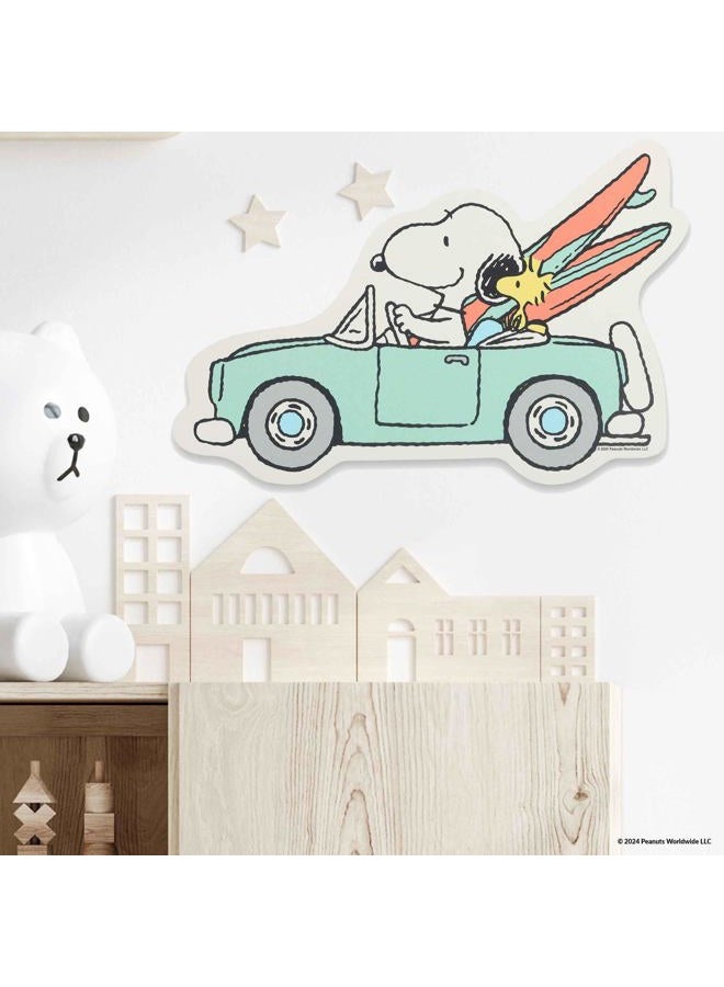 Open Road Brands Peanuts Snoopy and Surfboards in Car Wood Wall Decor - Fun Snoopy Beach Themed Wall Art for Home Decorating - Image 5