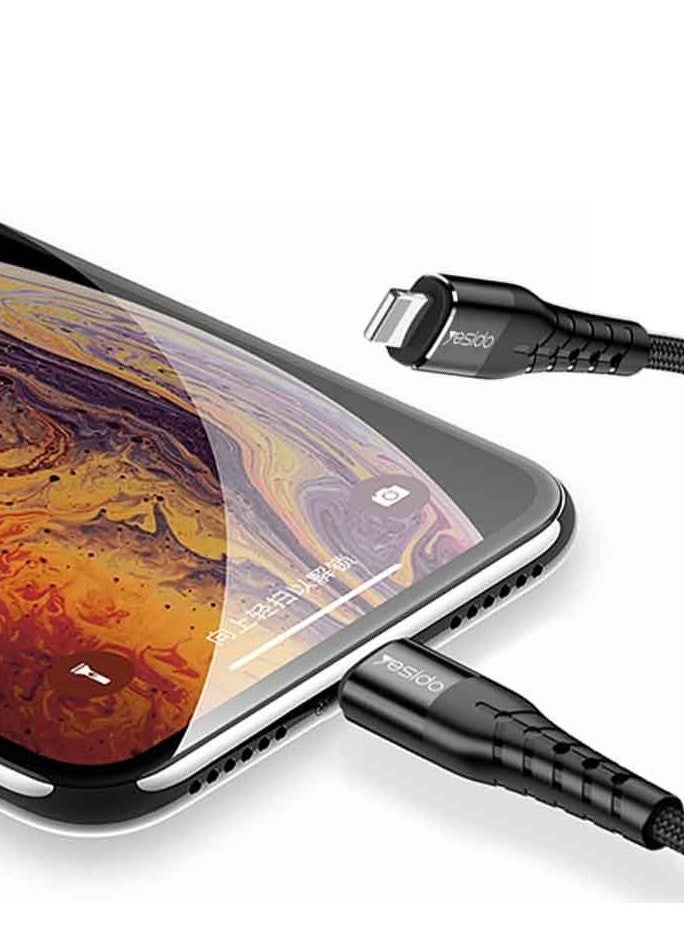 Yesido - CA48 PD Fast Type-C To Lightning Charging Cable 18W Flash Charge, Black - Image 1