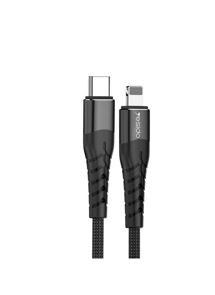 Yesido - CA48 PD Fast Type-C To Lightning Charging Cable 18W Flash Charge, Black - Image 1