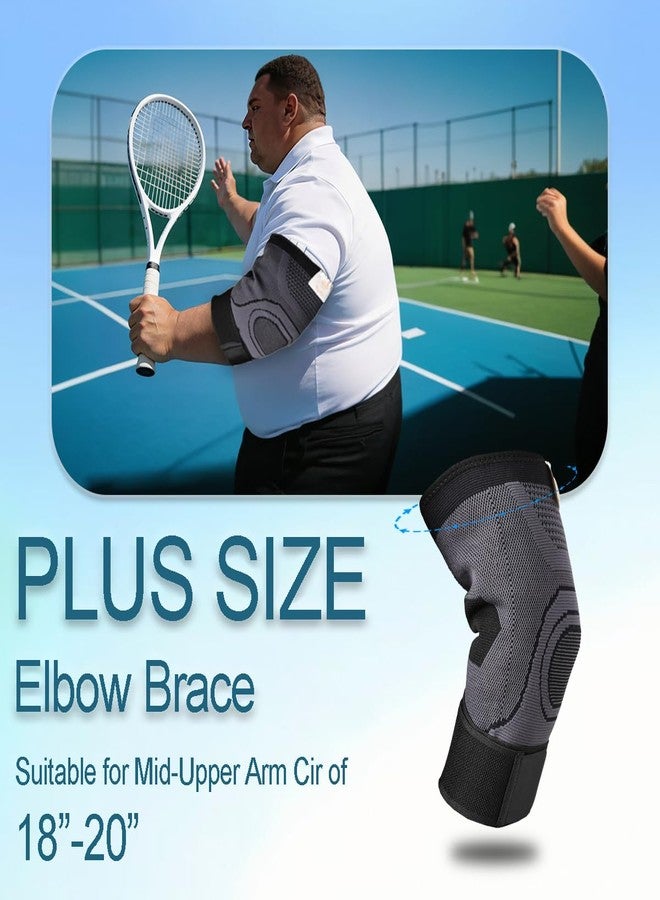 King Mills Plus Size Elbow Stabilizer Brace, Ideal Use as Arm Brace for Tennis Elbow for Relieving Joint Pain, Tendonitis, Arthritis, Sprains, and Strains in Tennis, Bowling, Golf, and Workouts. - Image 2