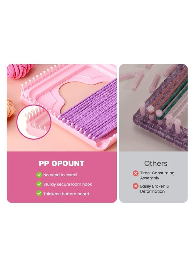 PP OPOUNT Potholder Loom Kit, 7" Weaving Loom Kit with 432 Craft Loops in 12 Colors, Instruction and Tools, Weaving Loom for Kids DIY Potholders, Friendship Bracelets, Great Present Choice - Image 3