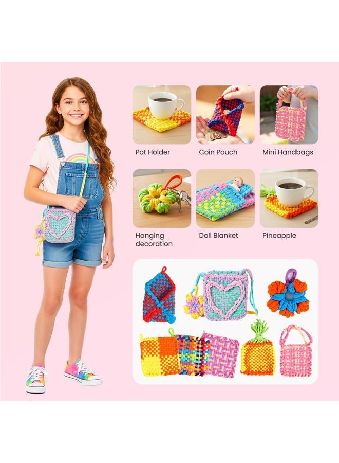 PP OPOUNT Potholder Loom Kit, 7" Weaving Loom Kit with 432 Craft Loops in 12 Colors, Instruction and Tools, Weaving Loom for Kids DIY Potholders, Friendship Bracelets, Great Present Choice - Image 5