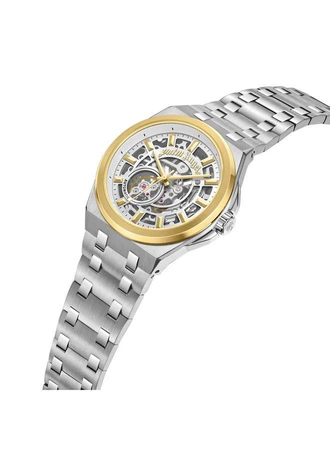 Palm Angels Altera Silver Dial Silver Stainless Steel Bracelet Automatic Watch for Men, 43mm
