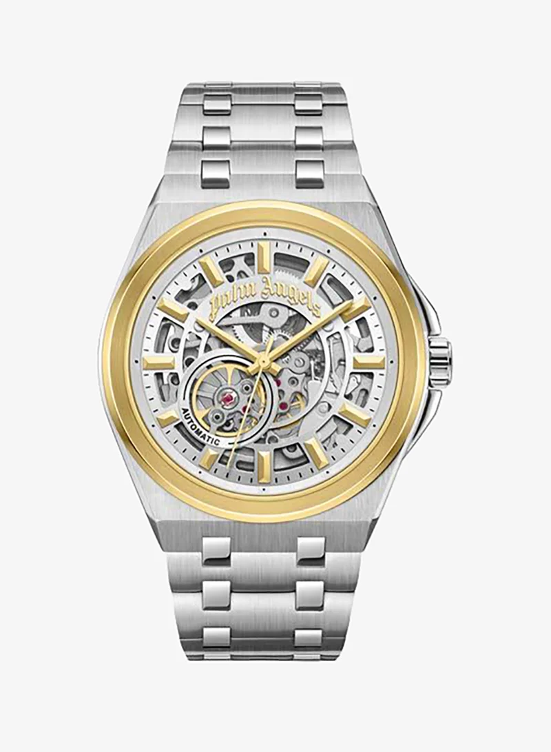 Palm Angels Altera Silver Dial Silver Stainless Steel Bracelet Automatic Watch for Men, 43mm