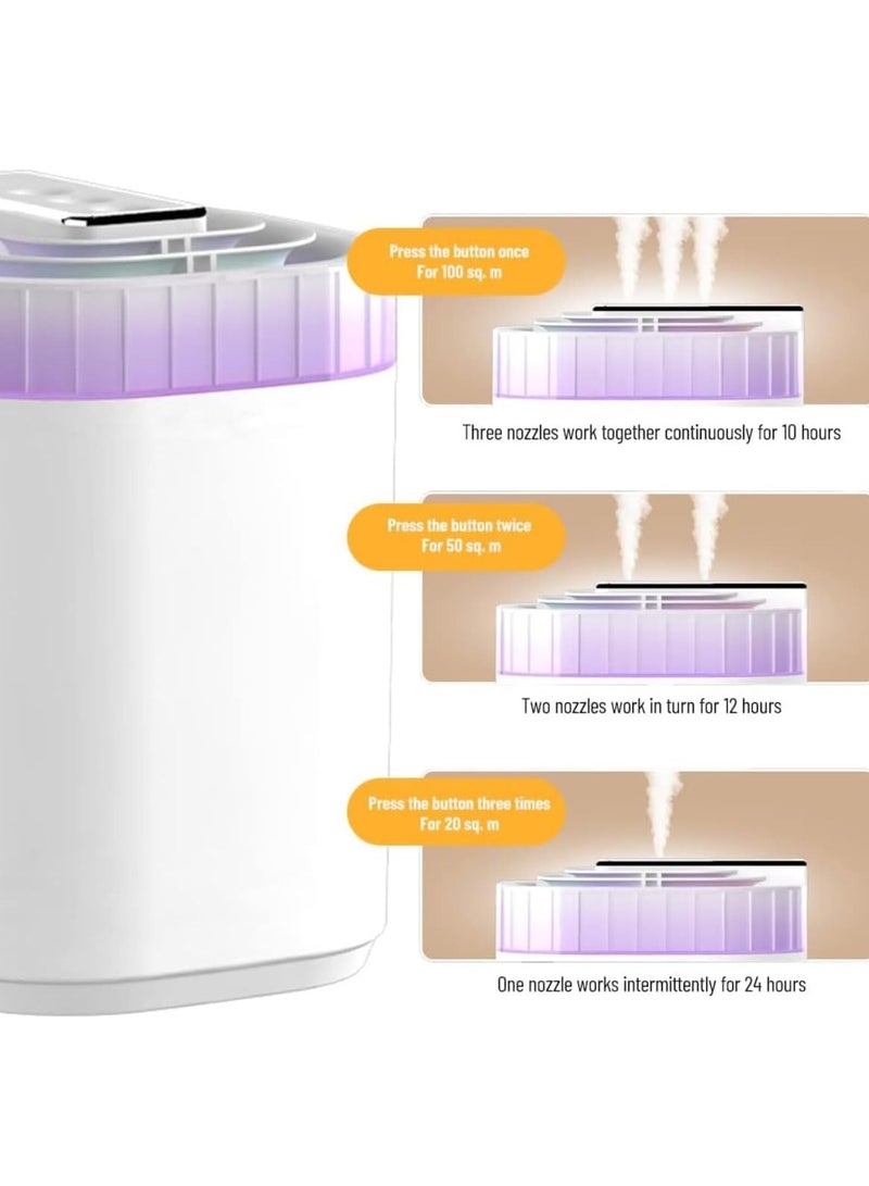 ORLENIC 3L Cool Mist Humidifier Large Capacity, Ultra Quiet 20dB, Top Fill Design with 3 Nozzles, Multicolor Night Light, Auto Shut-Off, USB Powered Air Humidifier for Bedroom, Living Room & Office (White) - Image 4