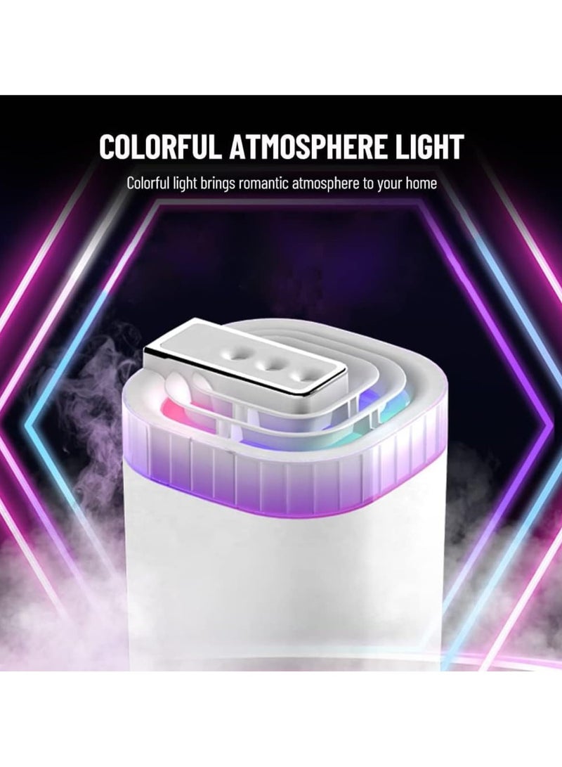 ORLENIC 3L Cool Mist Humidifier Large Capacity, Ultra Quiet 20dB, Top Fill Design with 3 Nozzles, Multicolor Night Light, Auto Shut-Off, USB Powered Air Humidifier for Bedroom, Living Room & Office (White) - Image 5