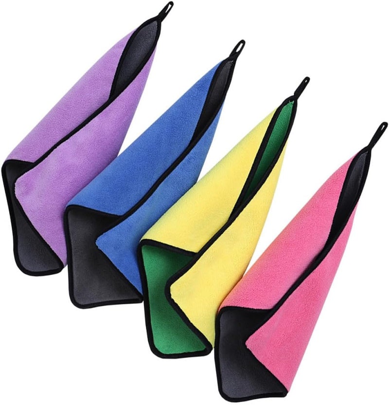 High-Density Coral Fleece Car Cleaning Cloth 4pcs 30x40cm Double-Sided Microfiber Auto Washing Towels for Vehicle Drying and Detailing - Image 1
