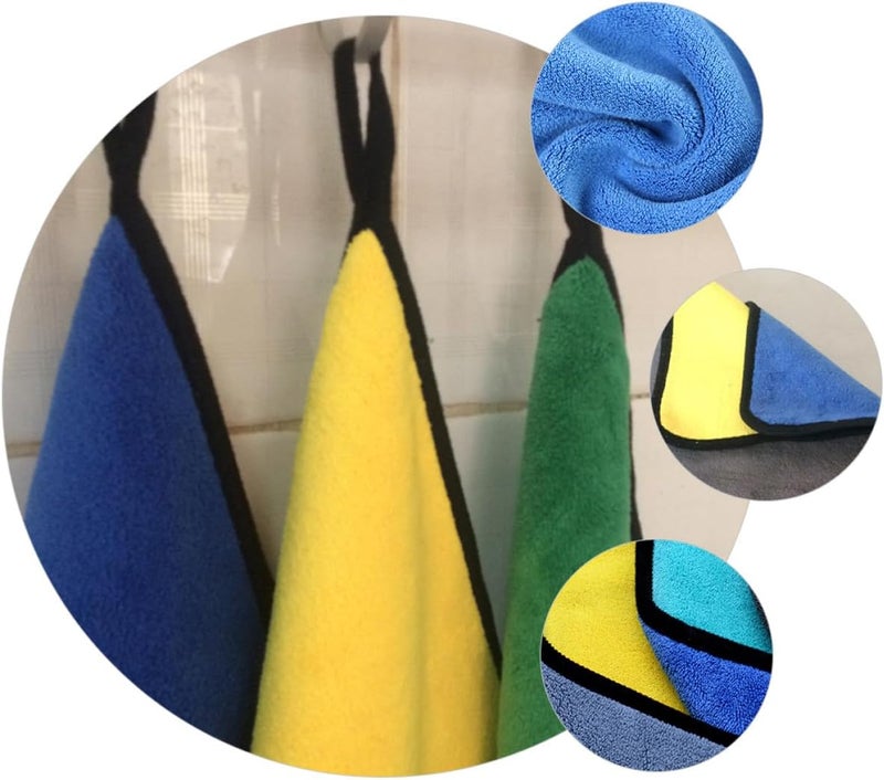 High-Density Coral Fleece Car Cleaning Cloth 4pcs 30x40cm Double-Sided Microfiber Auto Washing Towels for Vehicle Drying and Detailing - Image 3