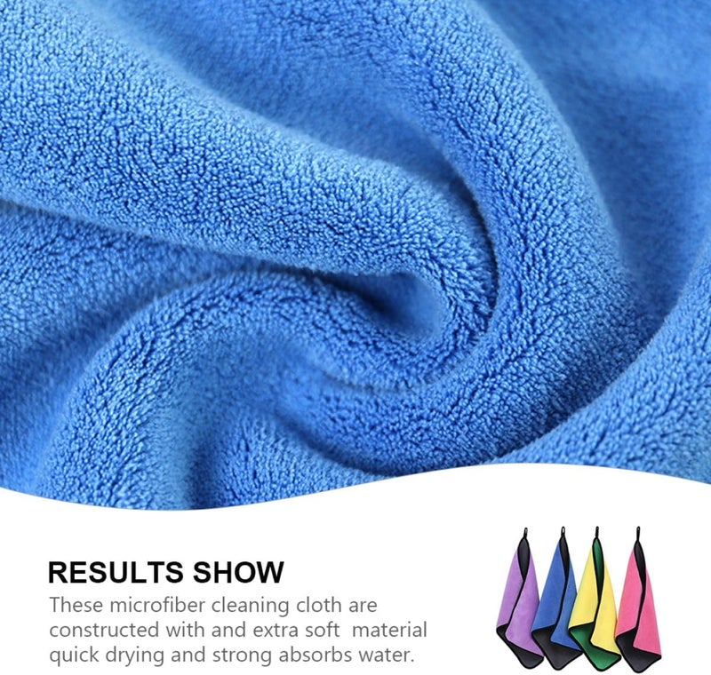 High-Density Coral Fleece Car Cleaning Cloth 4pcs 30x40cm Double-Sided Microfiber Auto Washing Towels for Vehicle Drying and Detailing - Image 5