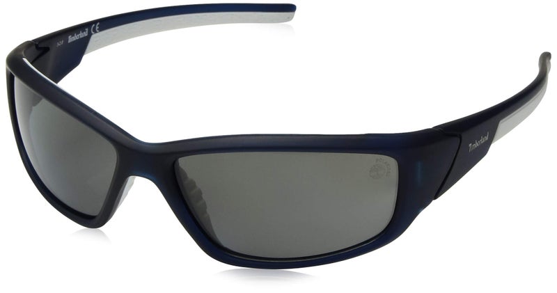 Timberland Men's TB9049SW6291D Polarized Wrap Sunglasses,Blue,62 mm - Image 1