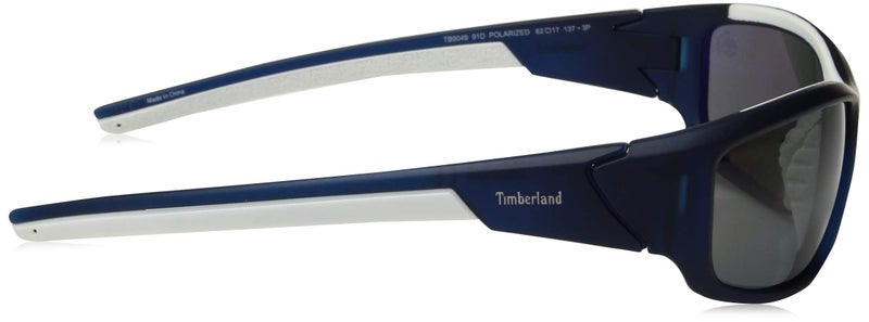 Timberland Men's TB9049SW6291D Polarized Wrap Sunglasses,Blue,62 mm - Image 3