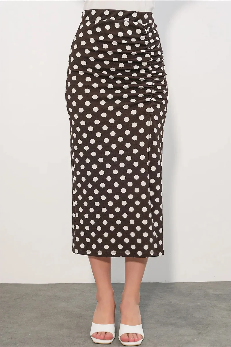 بيغ دارت BDART High Waist Polka Dot Midi Skirt