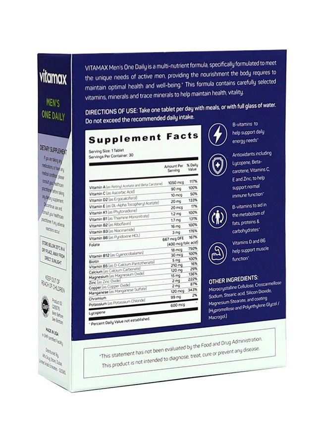 Vitamax Men's One Daily Tab 30's - Image 2
