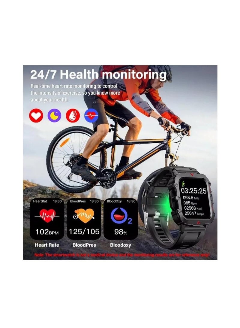 H11 Smart Watch with Wireless Charging, BT Calling, Fitness & Health Tracker,  Heart Rate, Flashlight – Sports Edition (Men/Women)" - Image 3