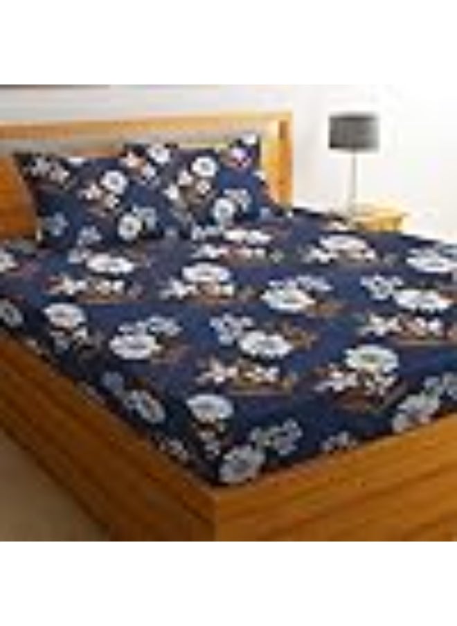 BSB BSB HOME® Glace Cotton 180 TC Big Flower Printed Single Bedsheets with 1 King Size Pillow Cover, (60X90 Inches, 4 X 6 Feet) 148*228 cms  - Image 1