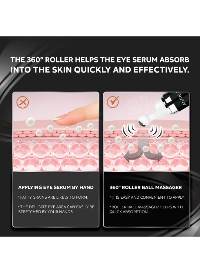 BabboSow Caffeine Eye Cream with 360° Roller for Puffiness & Dark Circles 0.76 Fl Oz - Image 4