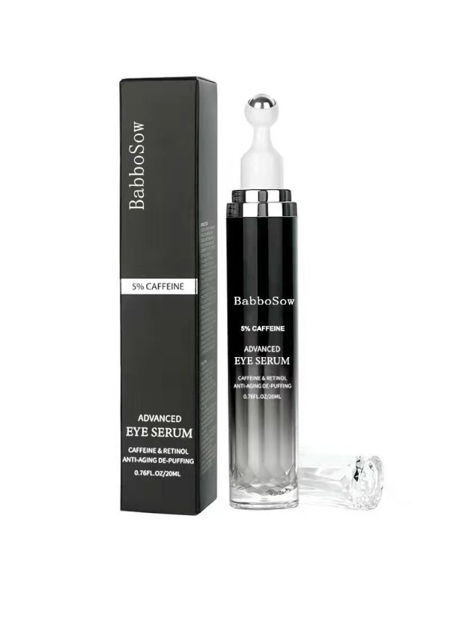BabboSow Caffeine Eye Cream with 360° Roller for Puffiness & Dark Circles 0.76 Fl Oz - Image 1
