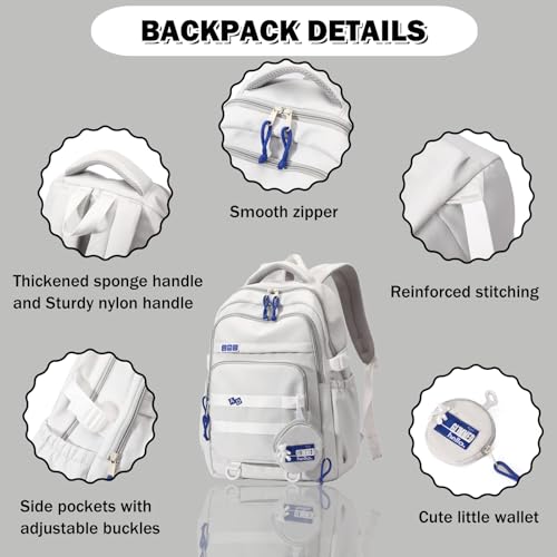 Armbq Kids Backpack for Girls - Aesthetic School Backpack for Teen Girls & Elementary to Middle School - Red Bookbag - Image 5