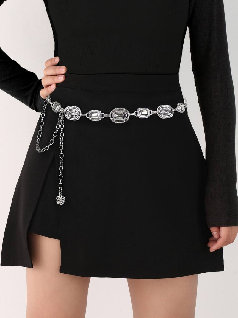 حزام وسط معدن فضي حريمي - Image 2