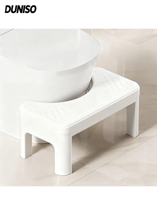DUNISO Squatting Toilet Foot Stool , Foldable Step for Home Bathroom, Squatting Toilet Stool, Portable Step for Home Bathroom, Convenient and Compact, Sturdy (White) - Image 1