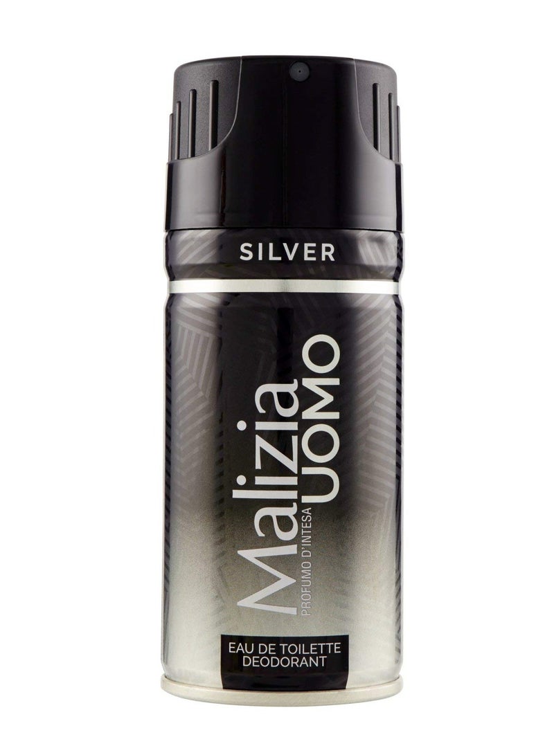 Malizia Uomo Deo Silver Body Spray 150ML - Image 2