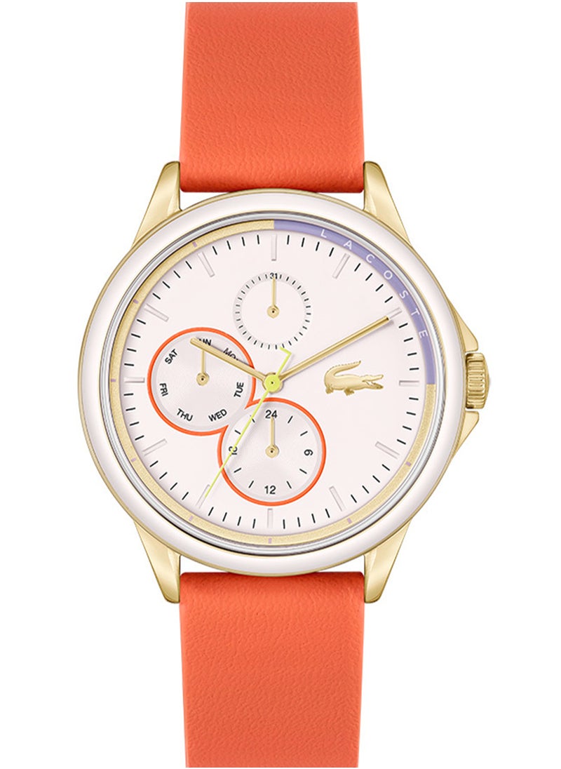 LACOSTE Women's Analog Round Shape Leather Wrist Watch 2001338 - 38 Mm  - Image 1