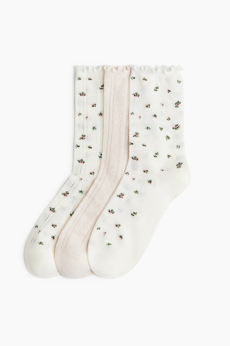 H&M 3-pack pointelle-knit socks
