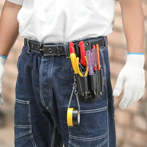 compuda Tool Pouch Electrician Tool Pouch 8 Pockets Electrician Holster for Tool Organization Tape Chain Quickly Attach and Release from Tool Belts - Image 3