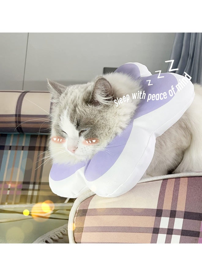 Cat Cone Collar Cute Flower Waterproof Elizabethan e Collar for Cat and Small Dog Anti Bite Lick Wound Healing Protective Neck Cone After Surgery Recovery Collar for Small Pet Purple S - Image 4